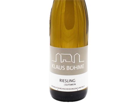 Ein Bild des Weinetiketts von Weingut Klaus Böhme Riesling Gutswein