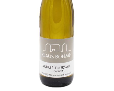 A picture of the wine label of Weingut Klaus Böhme Müller-Thurgau Gutswein